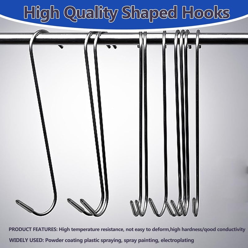 Klfte 28PCS Metal Durable 6 Inches Long S Shaped Hooks Hanger 0.1'' Wire Plant Paint Powder Coating DIY Hanging Hooks with 56PCS Rubber End Caps - Image 3